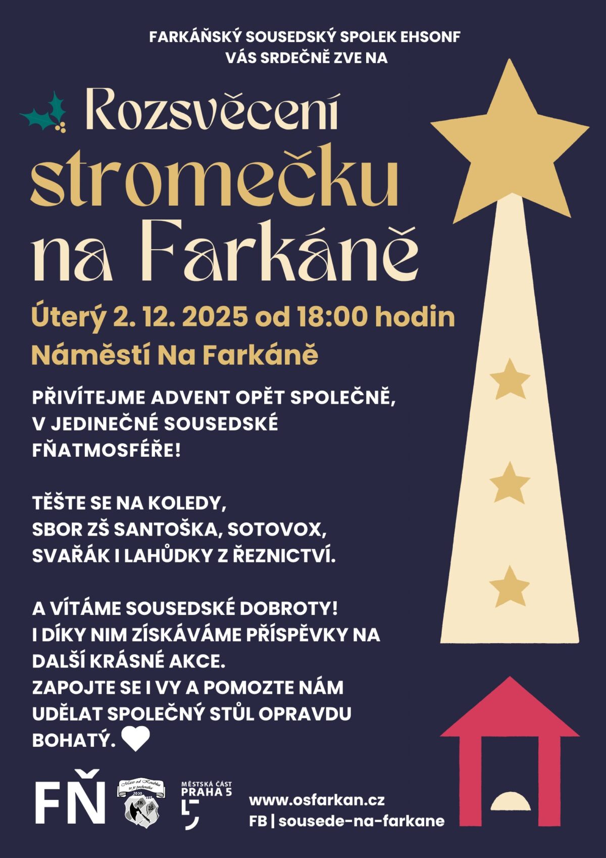 Rozsvěcení vánočního stromu na Farkáně